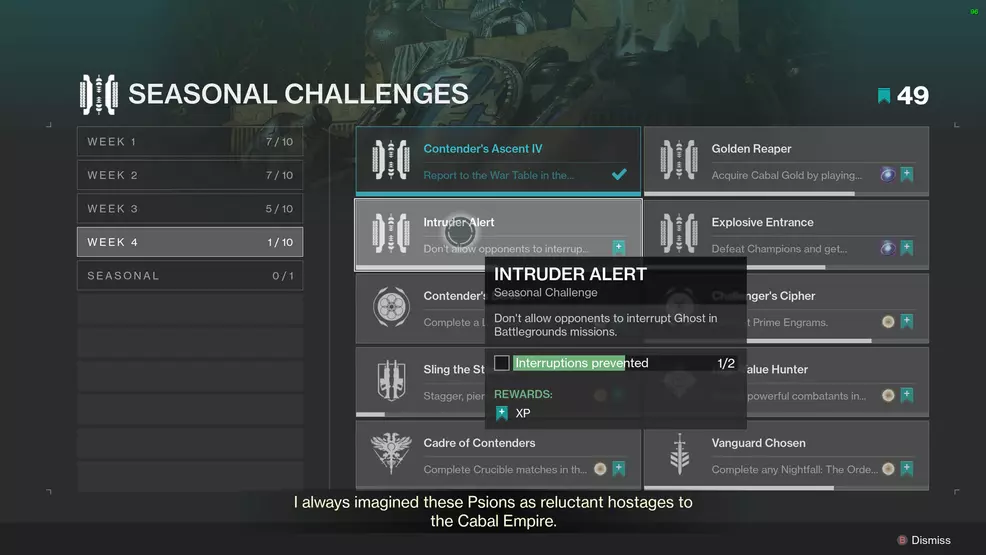 destiny 2 intruder alert seasonal challenge
