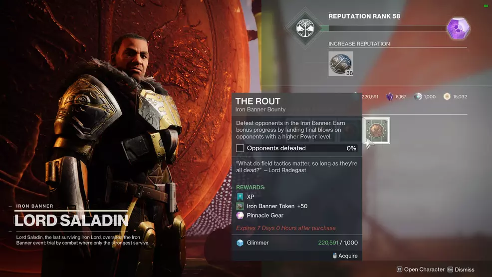 iron banner bounty the rout