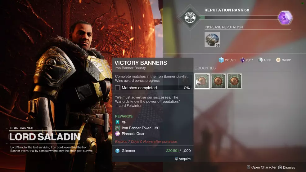 destiny 2 iron banner victory banner bounty