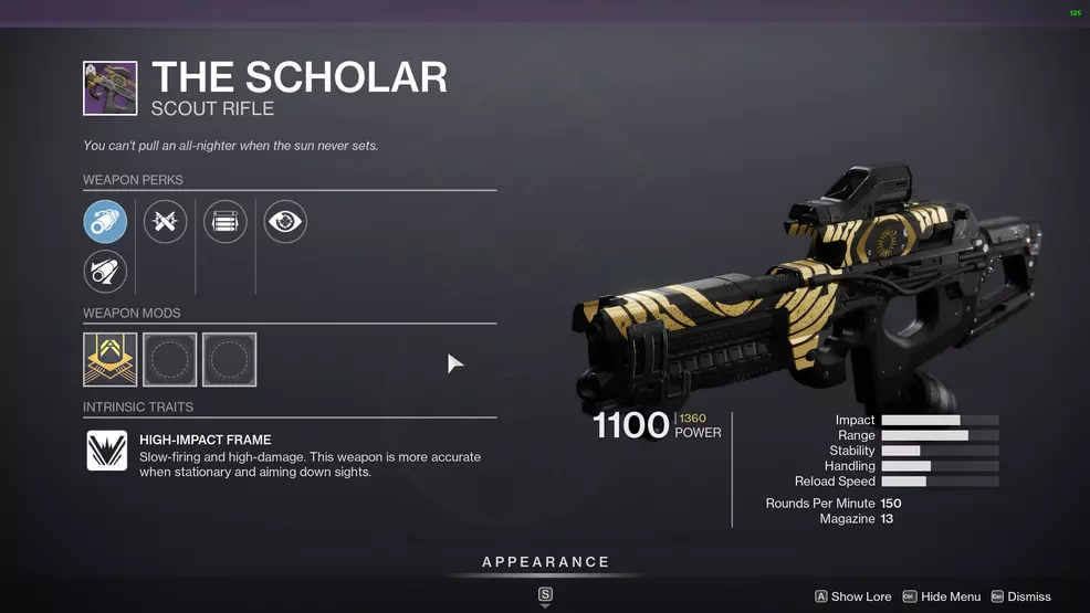 destiny 2 the scholar god roll