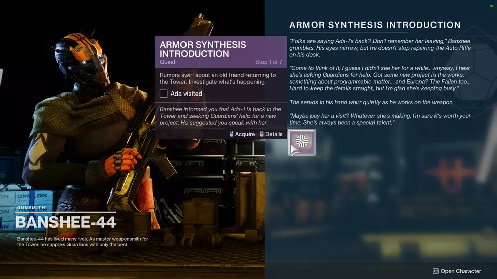 destiny 2 armor synthesis introduction