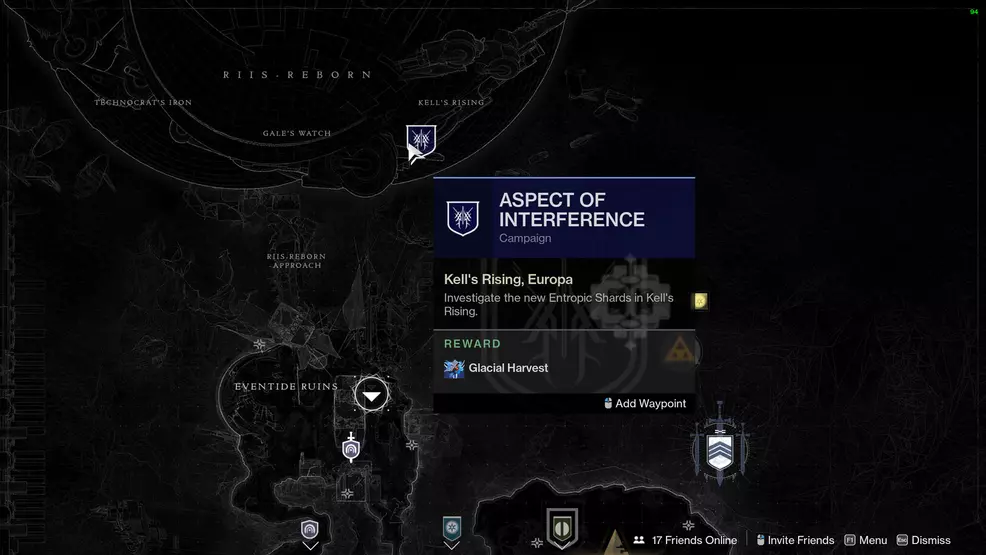 destiny 2 aspect of interference kells rising