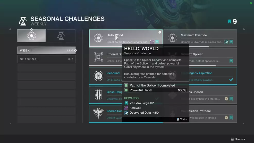 destiny 2 decrypted data seasonal challenges