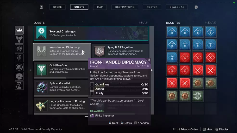 destiny 2 iron banner season 14 quest iron-handed diplomacy