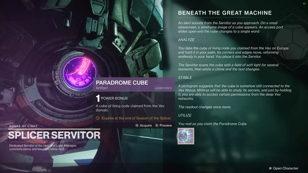 destiny 2 season of the splicer servitor