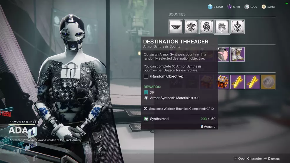 destiny 2 tying it all together purchase armor synthesis bounty