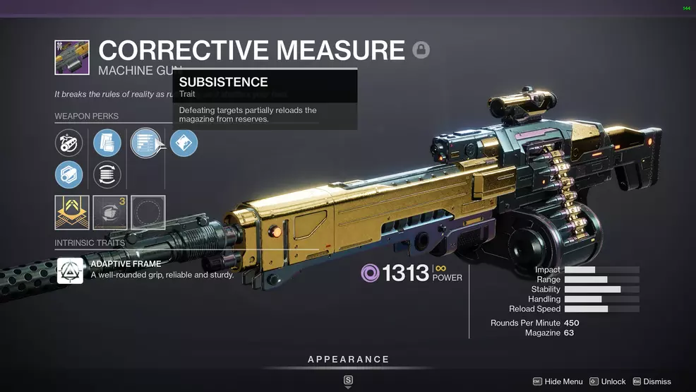 destiny 2 corrective measure god roll