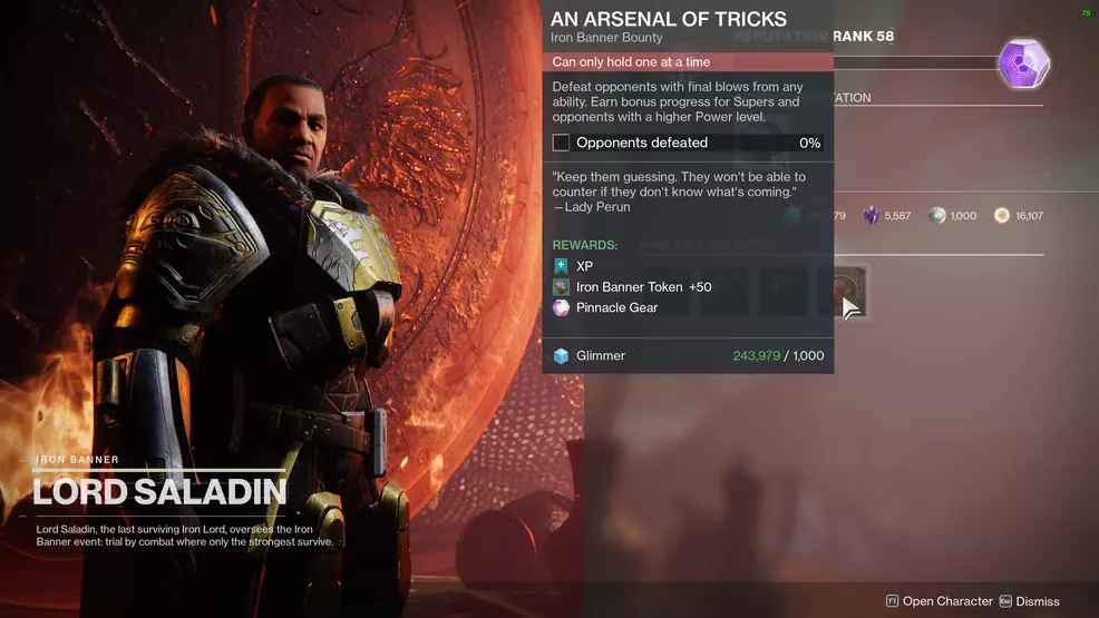 destiny 2 iron banner bounty an arsenal of tricks