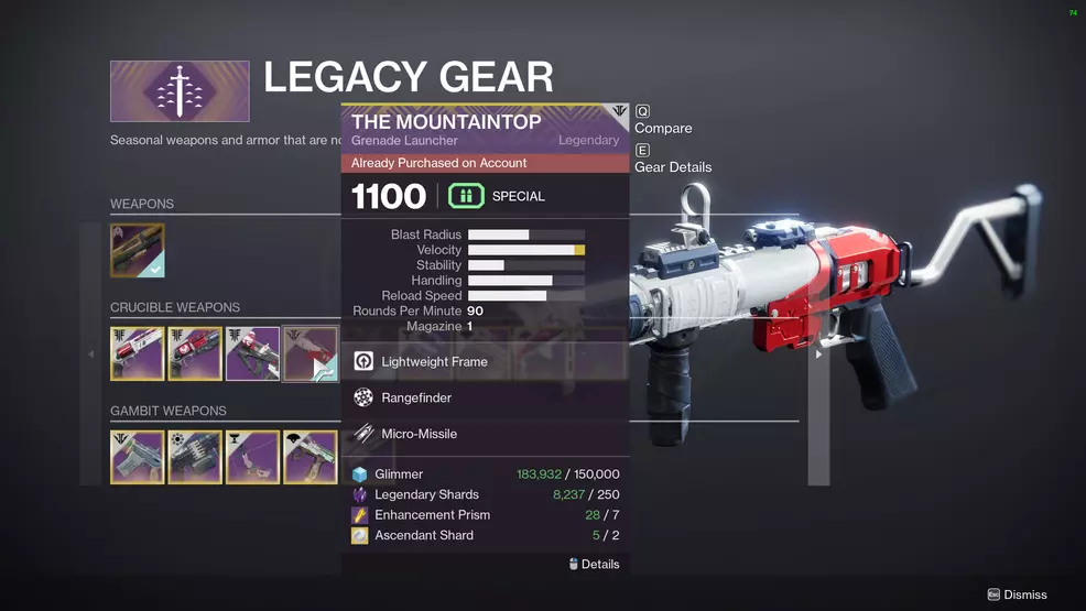 destiny 2 the mountaintop