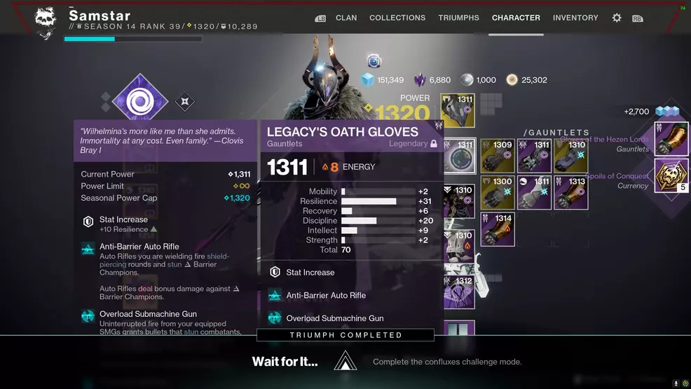 destiny 2 wait for it triumph