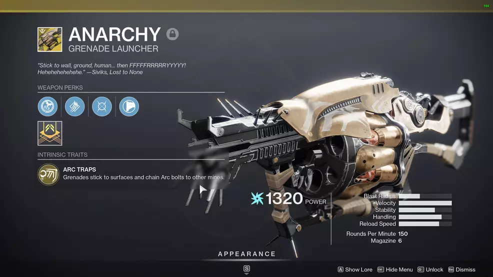 destiny 2 anarchy perks