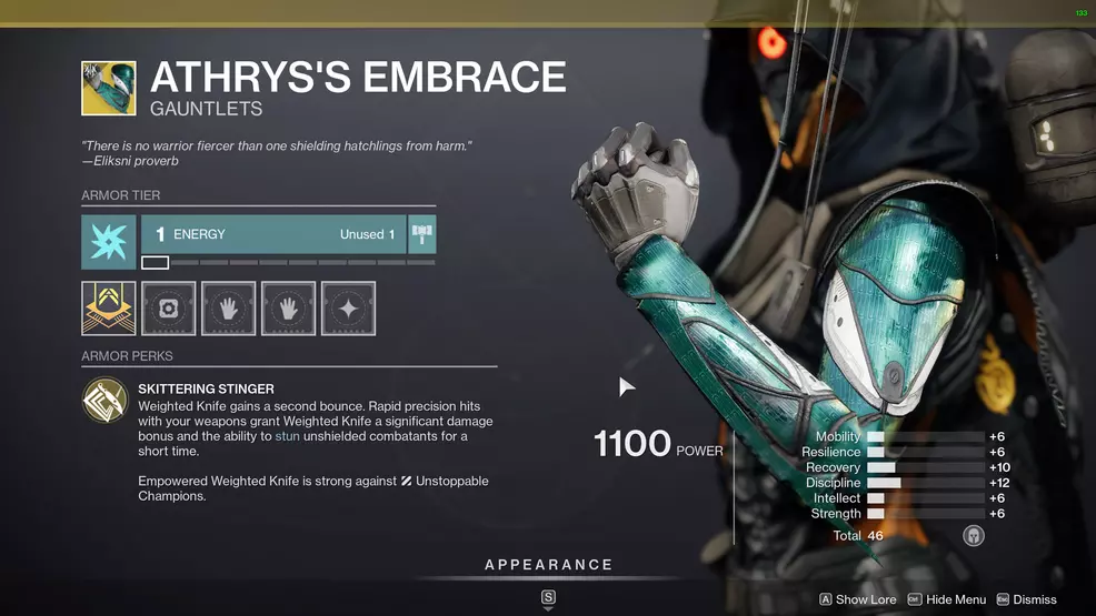 destiny 2 hunter exotic armor athrys's embrace