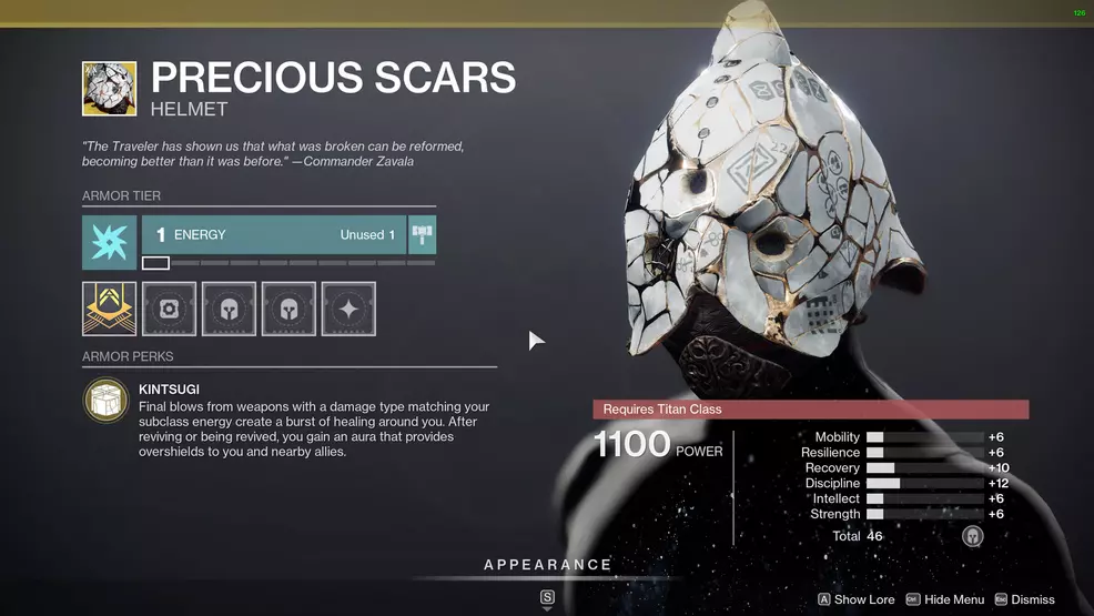 destiny 2 exotic titan armor precious scars