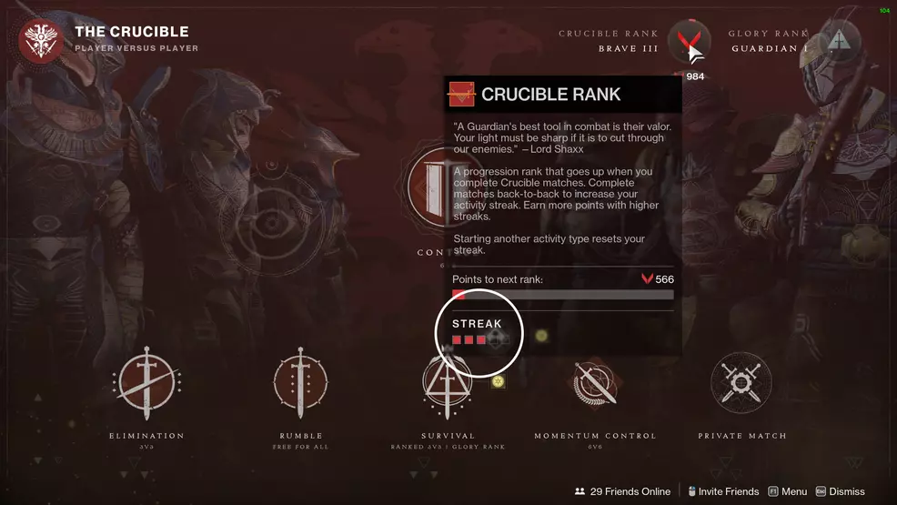 destiny 2 crucible ranks streaks