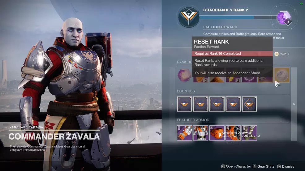 reset vanguard rank destiny 2