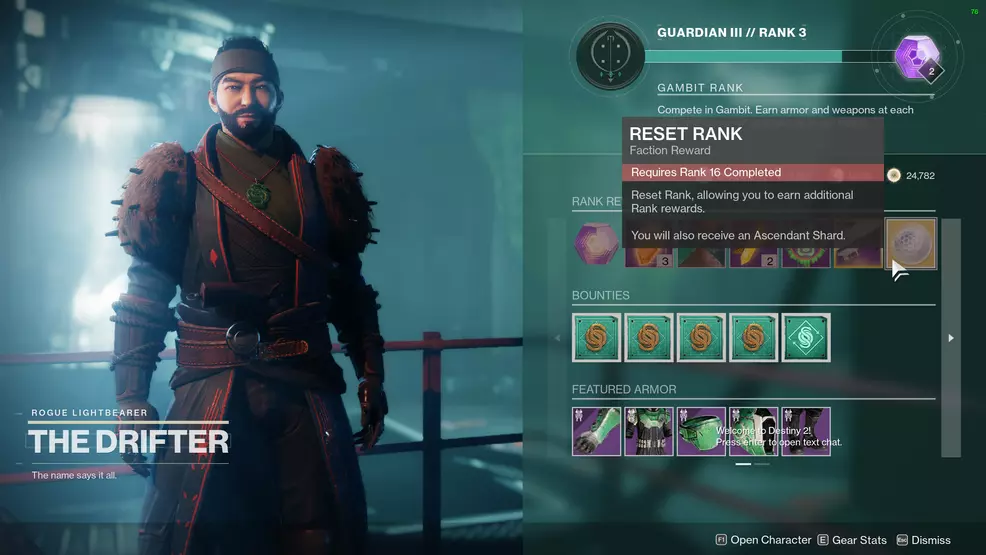 destiny 2 reset gambit ranks