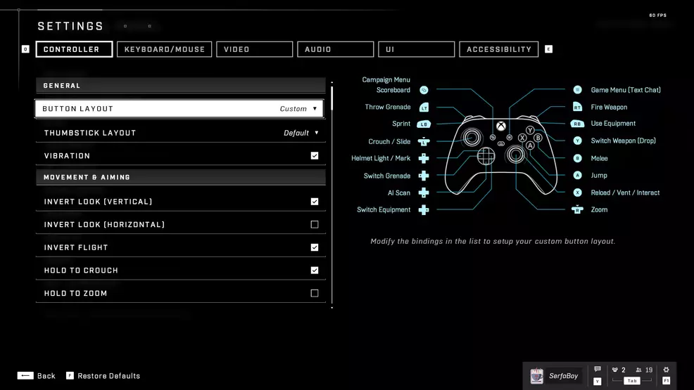 halo infinite switch grenades controller