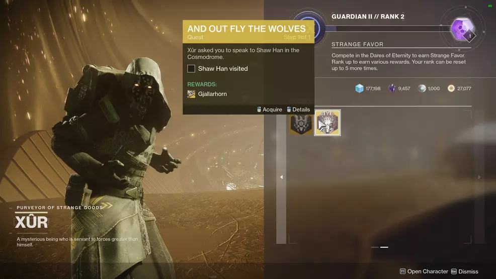 destiny 2 unlock gjallarhorn xur