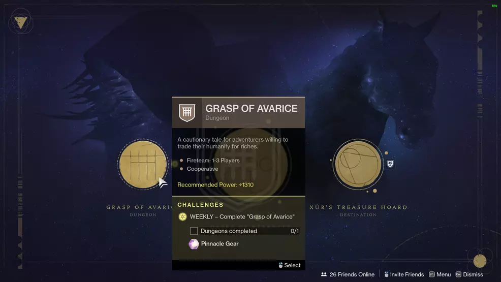 destiny 2 start grasp of avarice dungeon