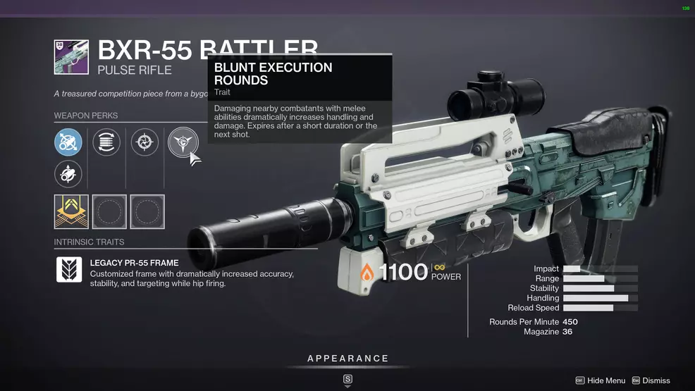 destiny 2 BxR-55 Battler curated roll