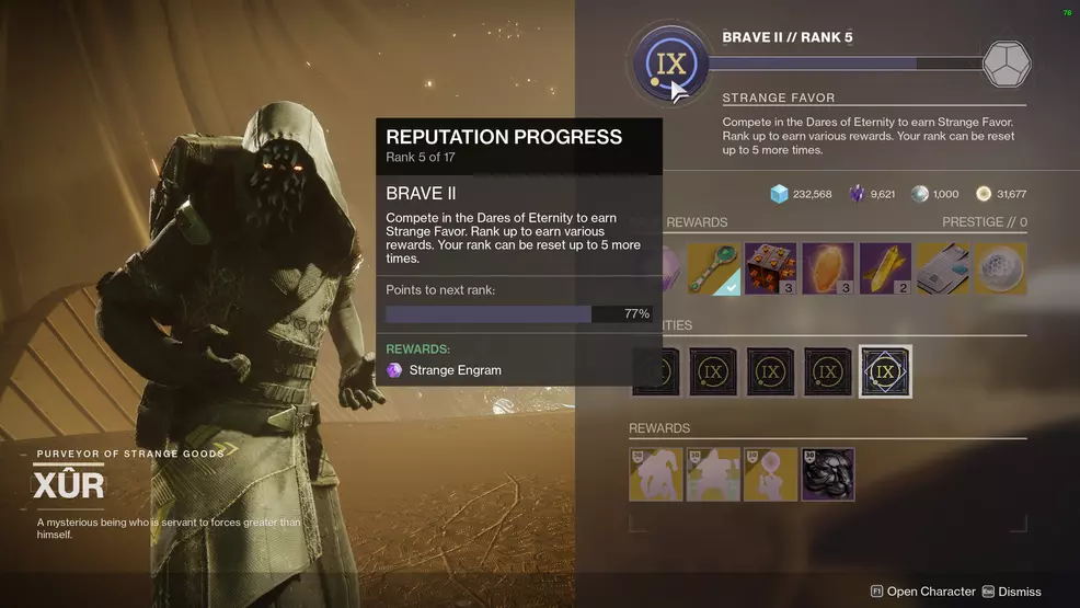 destiny 2 xur strange favor ranks