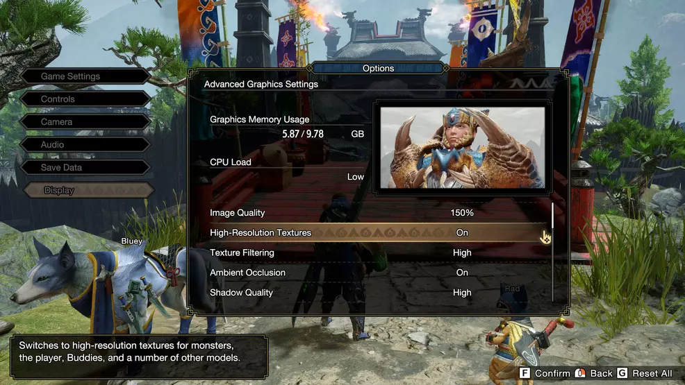 monster hunter rise pc advanced graphics settings