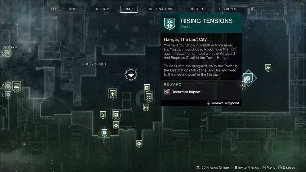 destiny 2 season of the risen campaign rising tensions hangar