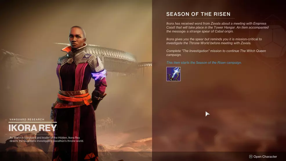 destiny 2 witch queen seasonal artifact season of the risen