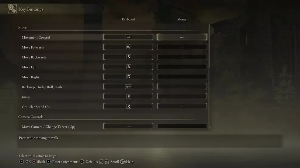 Elden Ring controls and PC keybindings