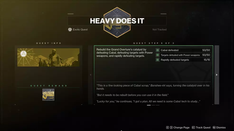 Heavy Does It Step 1 Destiny 2