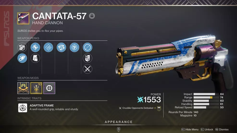 destiny 2 cantata-57 god roll