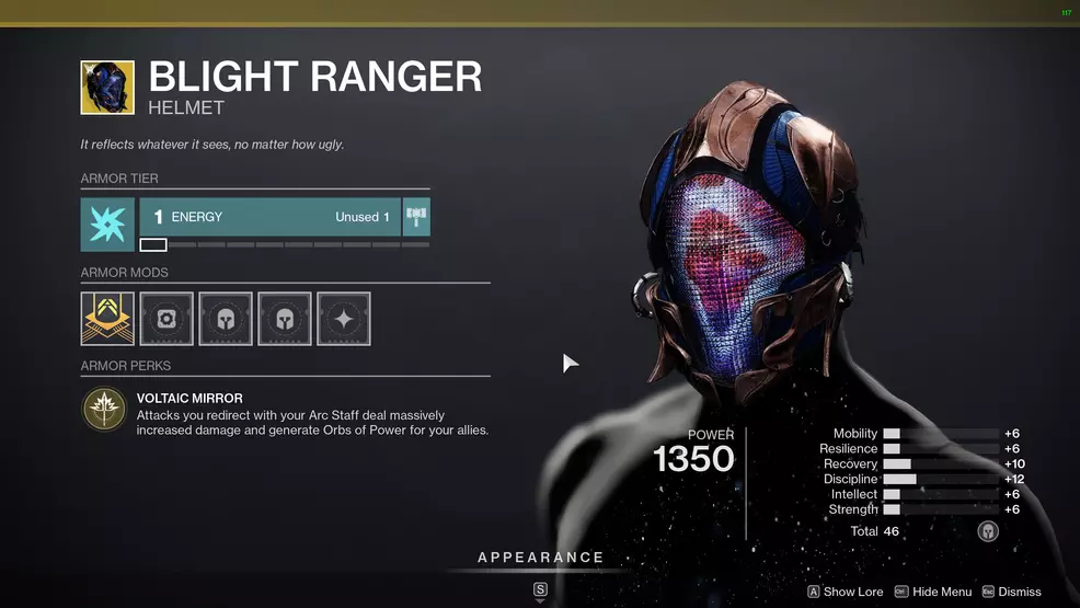 destiny 2 exotic hunter armor blight ranger