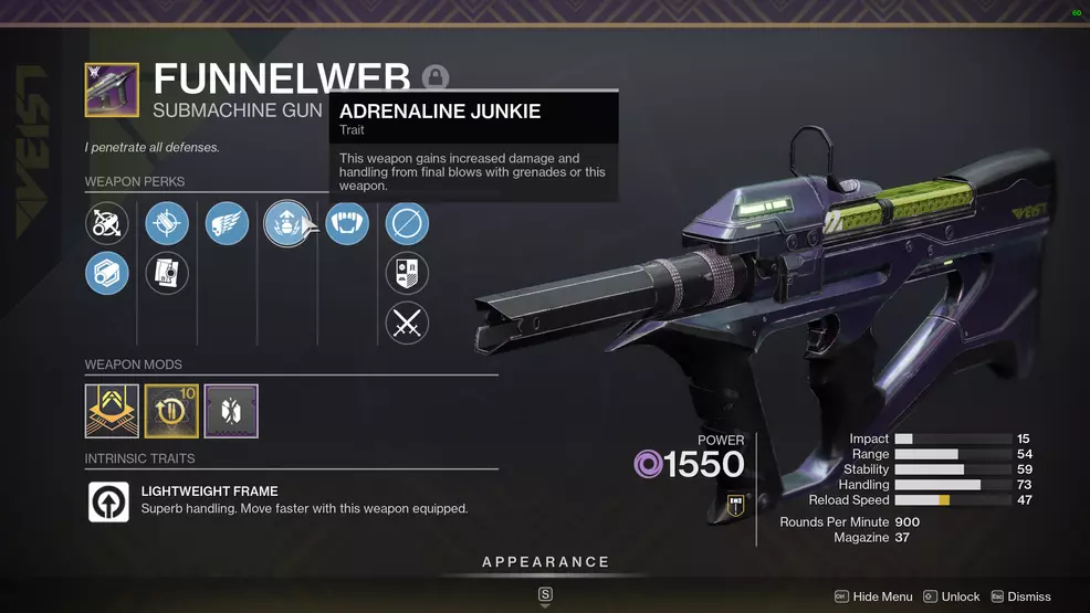 destiny 2 funnelweb god roll