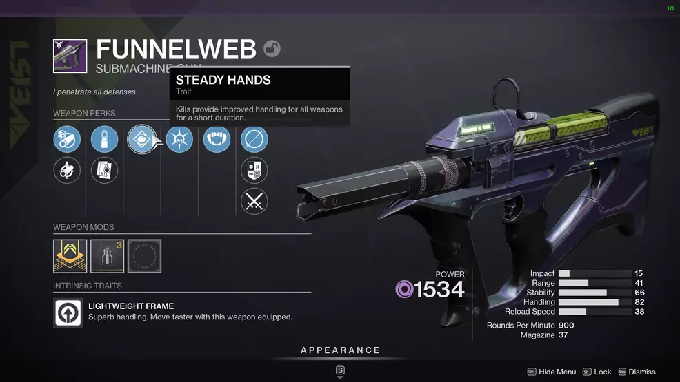 destiny 2 funnelweb perks