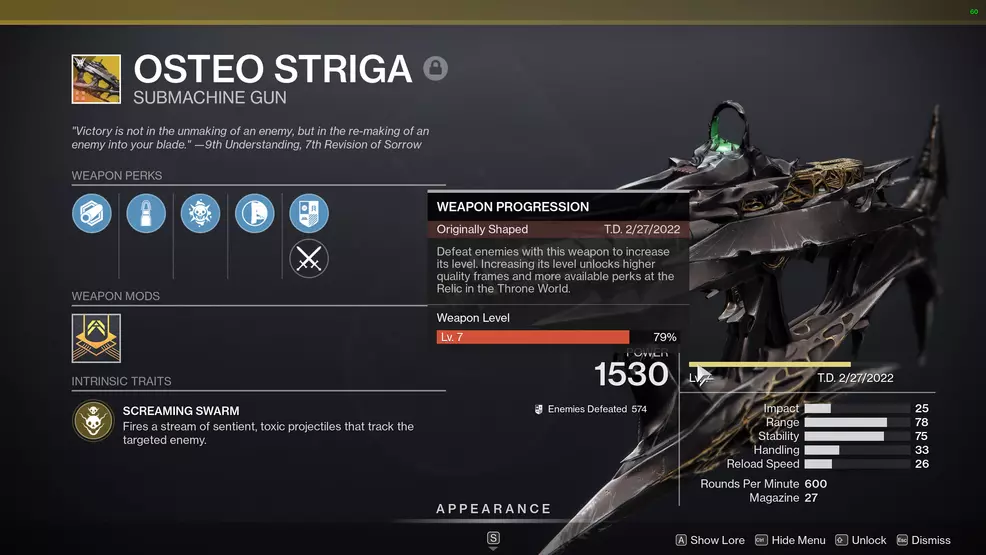 destiny 2 leveling up weapons
