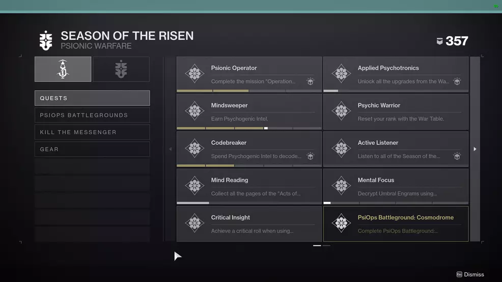 destiny 2 season of the risen triumphs