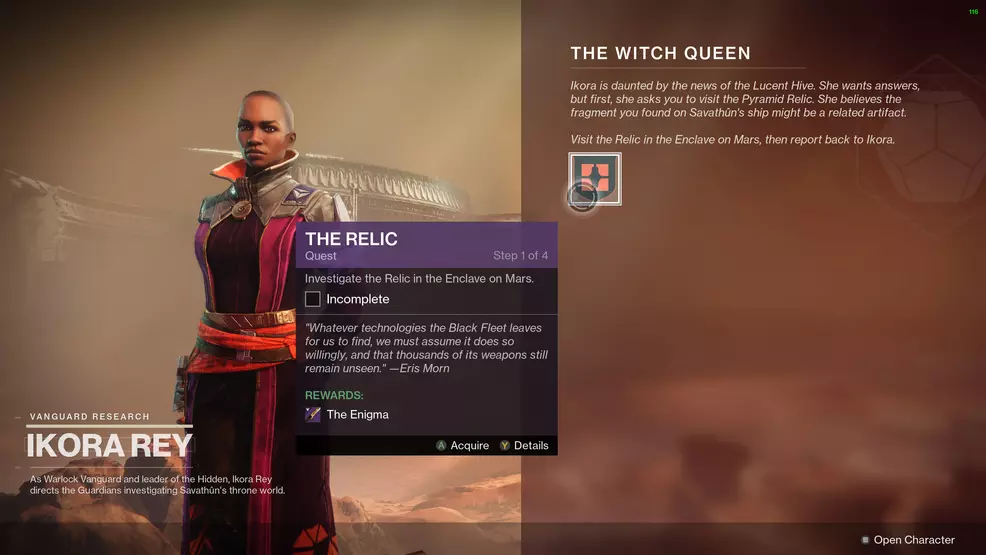 destiny 2 the relic unlock weapon crafting