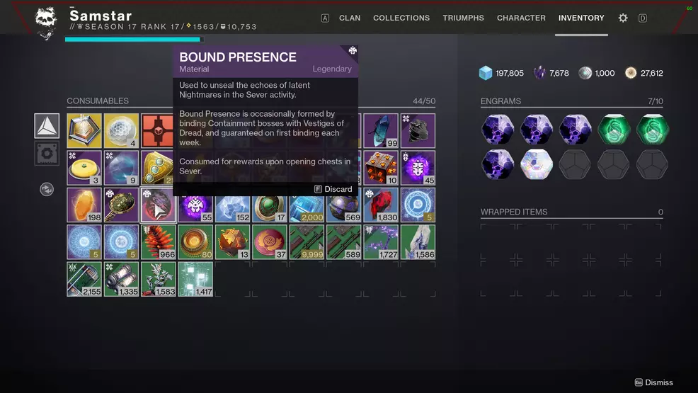 destiny 2 bound presence