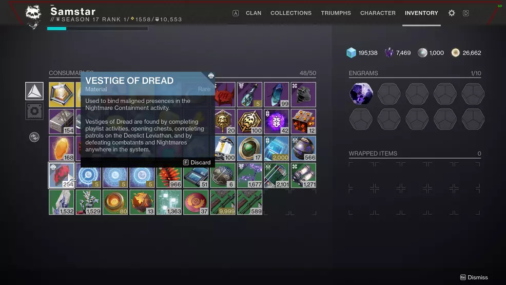 destiny 2 vestiges of dread cap