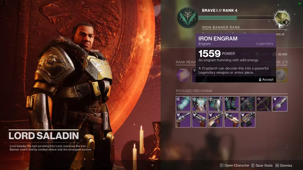 destiny 2 iron banner rewards