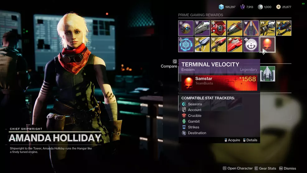 destiny 2 terminal velocity emblem amanda holliday