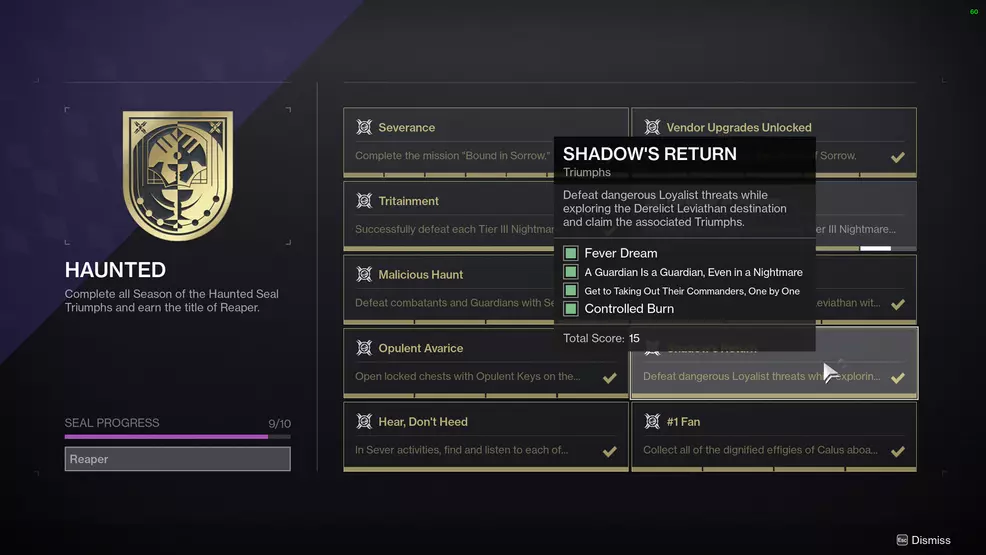 destiny 2 shadows return triumph