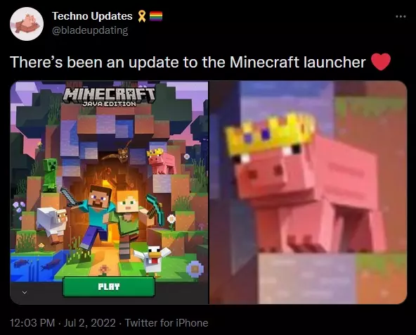 Mojang seemingly updated its Minecraft loading screen just a few days after Technoblade passed away, honoring his contributions to the community. [Image via Twitter]