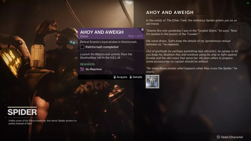 Image shows the Ahoy and Aweigh quest in Destiny 2