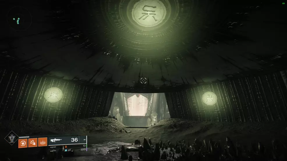 Image shows the three symbols used as reference at the start of King's Fall for the Oryx extra chest