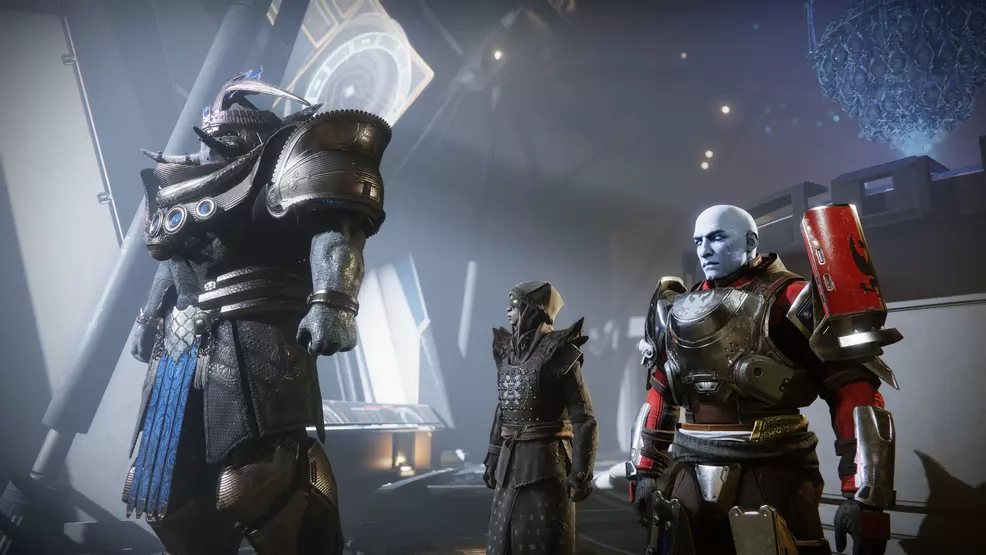 A screenshot showing various characters from Destiny 2, including Eris, Zavala, and Caiatl.