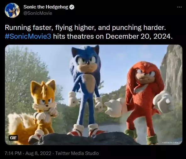 Sonic the Hedgehog 3 Movie Gets December 2024 Release Date