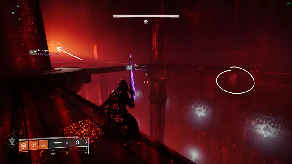 Image shows the location of the first Nightmare for Heartshadow Exotic catalyst