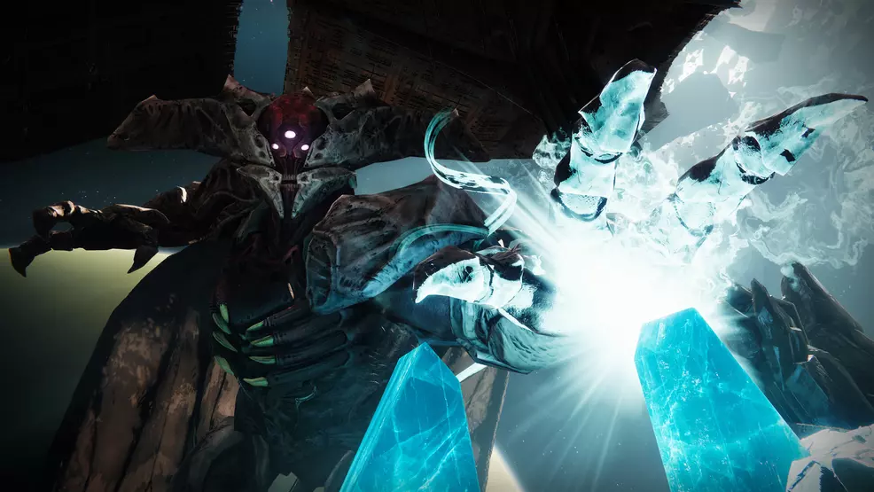 Image shows Oryx from the King's Fall raid reaching out with his hand to summon the dome