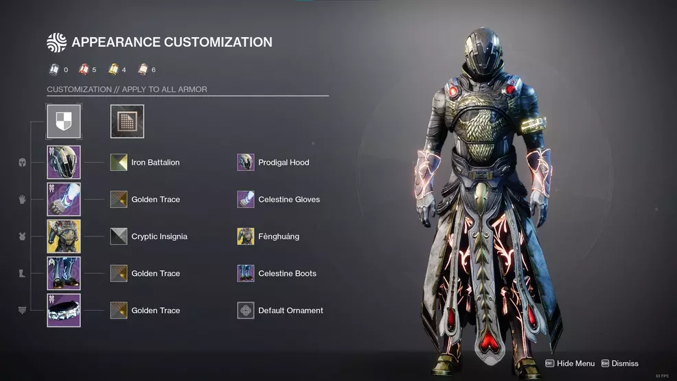 Luckstruck9's Warlock ornament and shader setup in Destiny 2